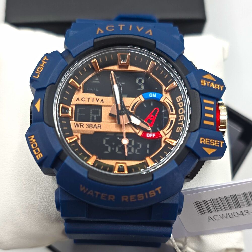 Activa Vord mens digital watch. Blue, 49mm, 50m, ACW8043-003